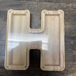 H Letter Wooden Piggy Bank